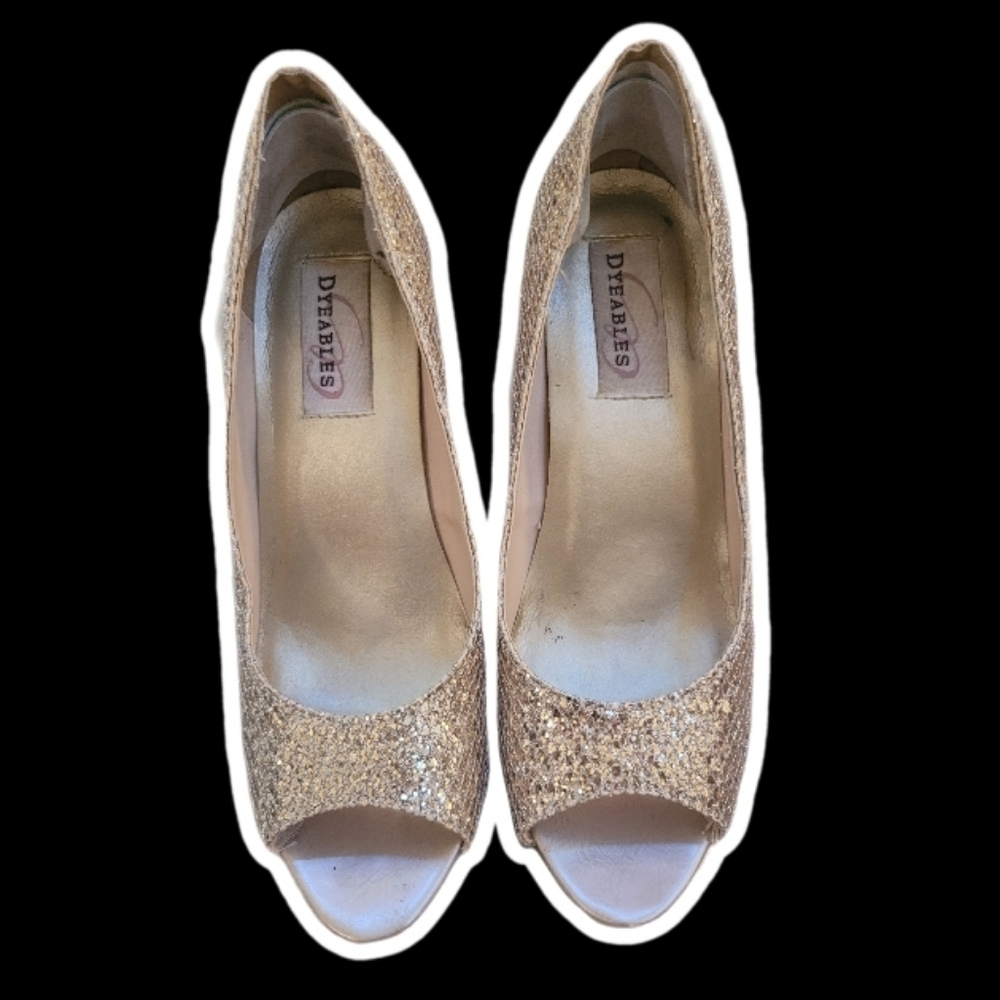 dyeables y2k late 2010s glitter peep toe heels 𓂃 ࣪˖ ִֶָ𐀔